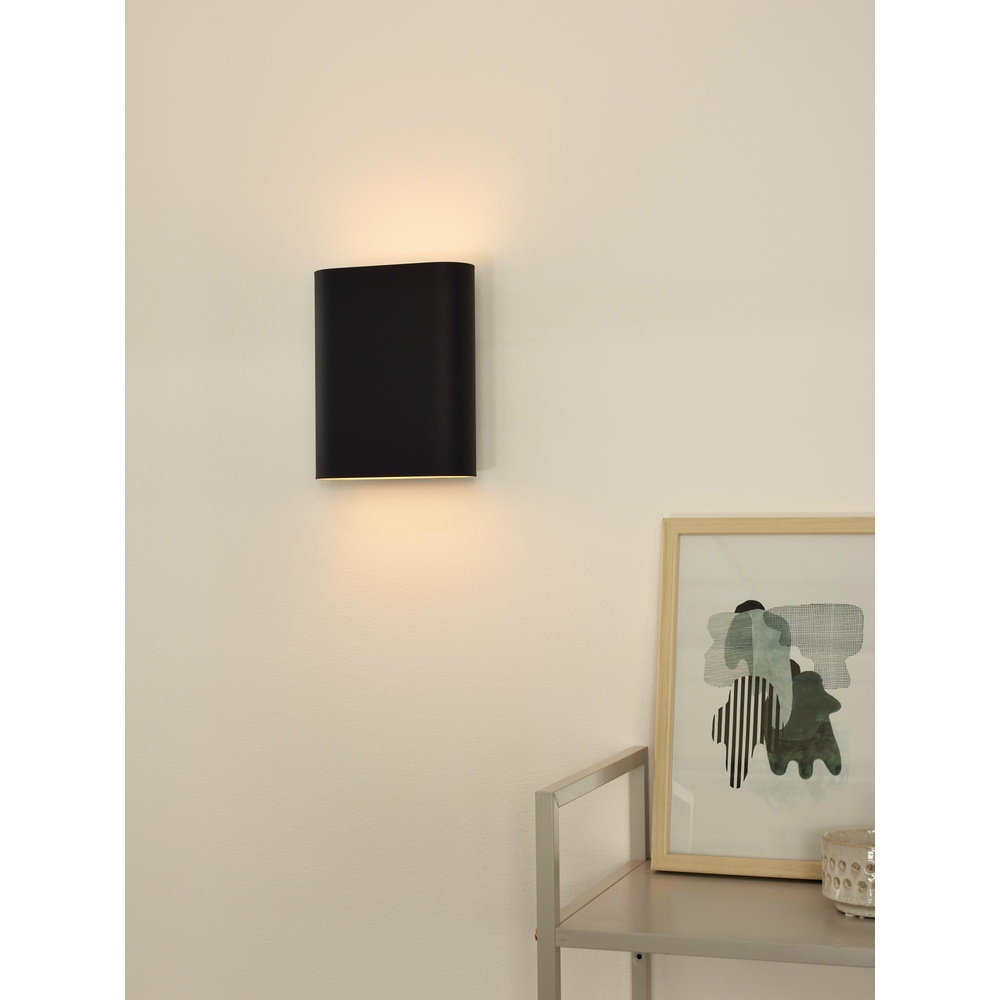 Lucide Zwarte wandspotOvalis design - 12219/02/30